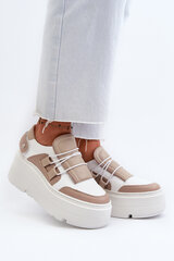 Zazoo 1833 Women's Leather Sneakers on Chunky Sole White 31217-21 цена и информация | Спортивная обувь, кроссовки для женщин | pigu.lt