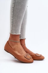 Ballerinas With Eco Leather Decoration Camel Enicoria 31232-21 цена и информация | Женские туфли | pigu.lt