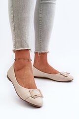 Ballerinas With Strap And Ornament Eco Leather Light Beige Cadwenla 31247-21 цена и информация | Женские туфли | pigu.lt