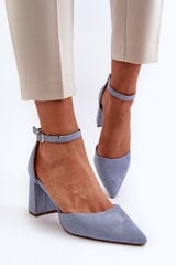 High Heel Pumps with Pointed Toe Eco Suede Blue Halene 31257-21 цена и информация | Женские туфли | pigu.lt