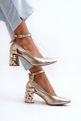 Leather Pumps With Bow Maciejka 05059-25 Gold 31300-21 цена и информация | Женские туфли | pigu.lt