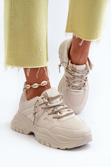 Women's sneakers with chunky sole and decorative lacing beige Relissa 31364-21 цена и информация | Спортивная обувь, кроссовки для женщин | pigu.lt