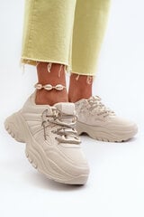 Women's sneakers with chunky sole and decorative lacing beige Relissa 31364-21 цена и информация | Спортивная обувь, кроссовки для женщин | pigu.lt