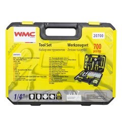 Įrankių rinkinys, 700 dalių 1/4", WMC TOOLS, 20700 kaina ir informacija | Mechaniniai įrankiai | pigu.lt