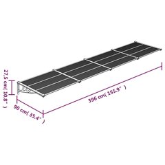 Stogelis durims, juodos spalvos, 396x90cm, polikarbonatas kaina ir informacija | Skėčiai, markizės, stovai | pigu.lt