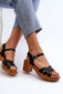 Moteriški juodos dirbtinės odos aukštakulniai sandalai Assames 31405-21 kaina ir informacija | Basutės moterims | pigu.lt