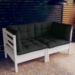 Dvivietė sodo sofa su antracito pagalvėlėmis, pušies masyvas цена и информация | Садовые стулья, кресла, пуфы | pigu.lt