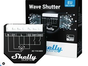 Умное реле Shelly Qubino Wave 2PM цена и информация | Системы безопасности, контроллеры | pigu.lt