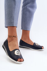 Women's Pumps with Eco Leather Decoration Navy Blue Biolita 31470-21 цена и информация | Женские туфли | pigu.lt