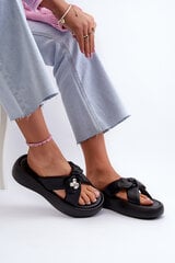 Juodi moteriški odiniai platforminiai sandalai GOE NN2N4110 31492-21 kaina ir informacija | Šlepetės moterims | pigu.lt