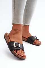 Women's Platform Sandals with Buckle Black Moaxi 31549-21 цена и информация | Женские тапочки | pigu.lt