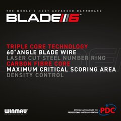 Дартс Мишень Winmau Blade 6 Triple Core PDC цена и информация | Дартс | pigu.lt