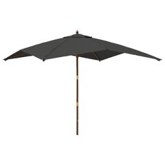 Sodo skėtis nuo saulės 300x300x273cm, tamsiai pilkas цена и информация | Зонты, маркизы, стойки | pigu.lt