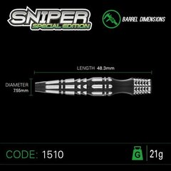 Strėlytės Winmau Sniper SE, 21 g, juodos цена и информация | Дартс | pigu.lt