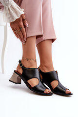 Women's Leather High Heel Sandals by Maciejka 06566-01 Black 31731-21 цена и информация | Женские босоножки | pigu.lt