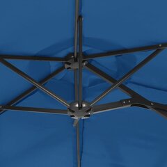 Dvigubas skėtis nuo saulės su LED 316x240cm, tamsiai mėlynas kaina ir informacija | Skėčiai, markizės, stovai | pigu.lt