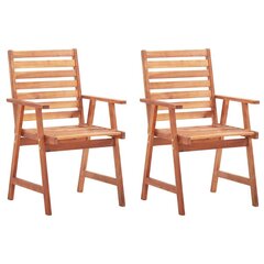 Lauko valgomojo kėdės su pagalvėlėmis, 2 vnt, rudos kaina ir informacija | Lauko kėdės, foteliai, pufai | pigu.lt