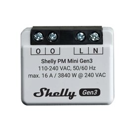 Умное Wi-Fi Bluetooth реле Shelly PM Mini Gen3 цена и информация | Системы безопасности, контроллеры | pigu.lt