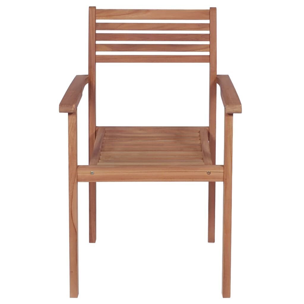 Sodo kėdės su languotomis pagalvėlėmis, 4 vnt, rudos kaina ir informacija | Lauko kėdės, foteliai, pufai | pigu.lt