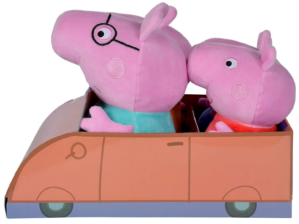 Pliušinių žaislų rinkinys automobilyje, Peppa Pig цена и информация | Minkšti (pliušiniai) žaislai | pigu.lt