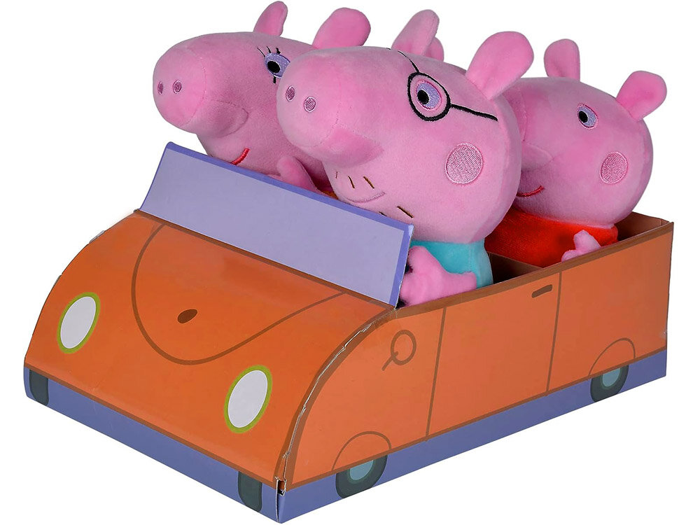 Pliušinių žaislų rinkinys automobilyje, Peppa Pig цена и информация | Minkšti (pliušiniai) žaislai | pigu.lt