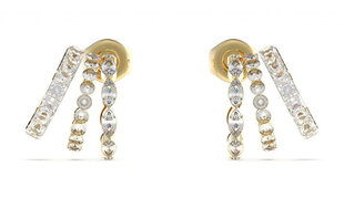 Paauksuoti auskarai moterims Guess Crazy Earrings JUBE03307JWYGT/U kaina ir informacija | Auskarai | pigu.lt