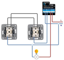 Išmanus wifi 2 kanalų relinis jungiklis Blebox SwitchBoxD kaina ir informacija | Apsaugos sistemos, valdikliai | pigu.lt