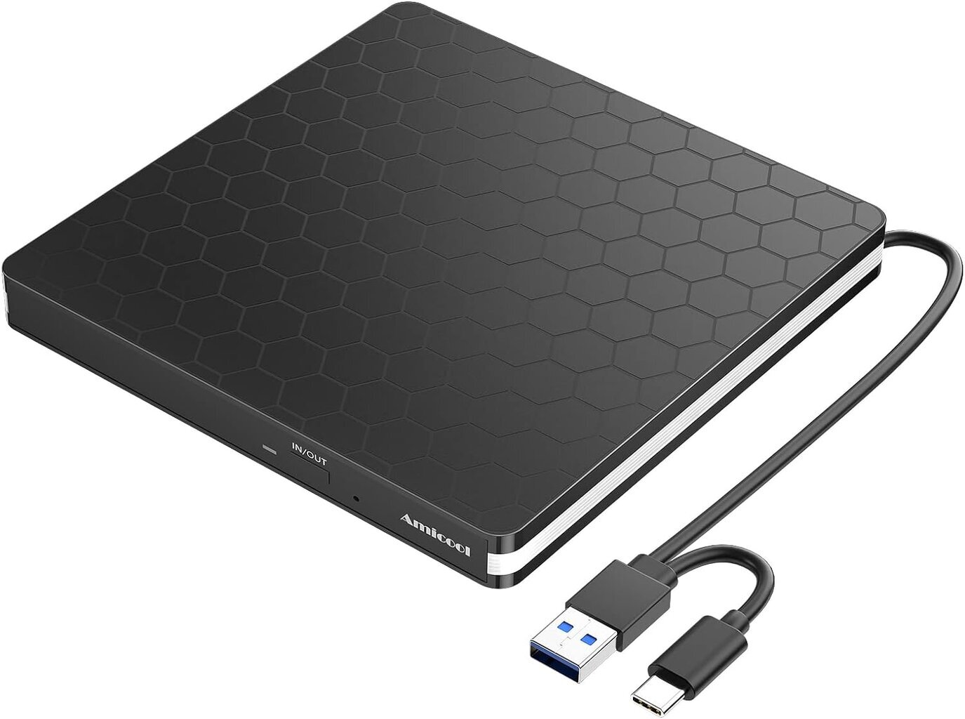 Išorinis DVD diskas, „Amicool USB 3.0 Type CD“ CD DVD +/- RW optinis diskas USB C Burner Slim CD/DVD ROM RESTRATER WRATER skaitytuvas Nešiojamas kompiuterio nešiojamojo kompiuterio darbalaukio „MacBook Mac“ „Windows 7/8.1/10“ „Linux OS Apple“ kaina ir informacija | Optiniai įrenginiai | pigu.lt