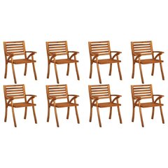 Sodo kėdės su pagalvėlėmis, 8 vnt, rudos kaina ir informacija | Lauko kėdės, foteliai, pufai | pigu.lt