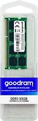 GoodRam DDR3 SODIMM 8GB 1600MHz CL11 (GR1600S364L11/8G) цена и информация | Оперативная память (RAM) | pigu.lt