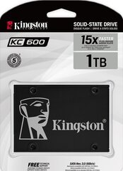 SSD|KINGSTON|KC600|1TB|SATA 3.0|TLC|Скорость записи 520 МБайт/с|Скорость чтения 550 МБайт/с|2,5"|TBW 600 ТБ|MTBF 1000000 часов|SKC600/1024G цена и информация | Внутренние жёсткие диски (HDD, SSD, Hybrid) | pigu.lt