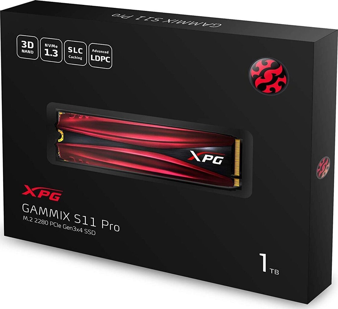 ADATA 1TB M.2 PCIe NVMe XPG GAMMIX S11 Pro kaina ir informacija | Vidiniai kietieji diskai (HDD, SSD, Hybrid) | pigu.lt