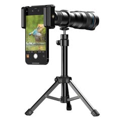 APEXEL 36X camera lens APL-36XJJ020 with tripod (black) kaina ir informacija | Asmenukių lazdos (selfie sticks) | pigu.lt