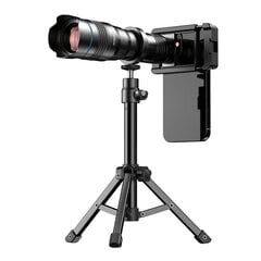 APEXEL 36X camera lens APL-36XJJ020 with tripod (black) цена и информация | Моноподы для селфи («Selfie sticks») | pigu.lt