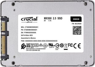 Внутренний жесткий диск Crucial CT4000MX500SSD1 цена и информация | Внутренние жёсткие диски (HDD, SSD, Hybrid) | pigu.lt