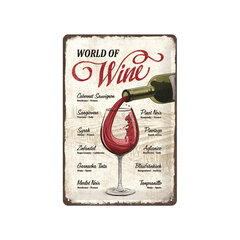 Metalinė lėkštė 20 x 30 cm, World of wine kaina ir informacija | Interjero detalės | pigu.lt