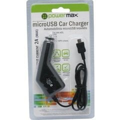 PowerMax PPC005 2A microUSB автомобильное зарядное устройство для телефона цена и информация | Зарядные устройства для телефонов | pigu.lt