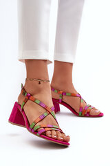 Suede Sandals With Low Heel Maciejka 06653-15 Fuchsia 31739-21 цена и информация | Женские босоножки | pigu.lt