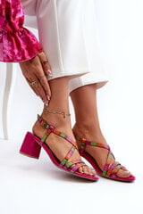 Suede Sandals With Low Heel Maciejka 06653-15 Fuchsia 31739-21 цена и информация | Женские босоножки | pigu.lt