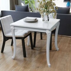 Обеденный стол, 80x80x76 см, очень блестящий, белый цена и информация | Кухонные и обеденные столы | pigu.lt