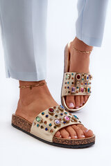 Women's Sandals With Decorations S.Barski MY122 Gold 31790-21 цена и информация | Женские тапочки | pigu.lt