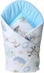 Двусторонний детский конверт - плед Babymam, 80x80 cm, white/blue цена и информация | Детские подушки, конверты, спальники | pigu.lt