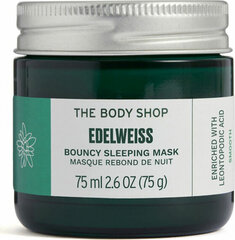 Veido kaukė The Body Shop Moisturising Overnight Mask Edelweiss, 75 ml kaina ir informacija | Veido kaukės, paakių kaukės | pigu.lt