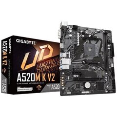 Gigabyte AMD AM4 A520M K V2 1.0 kaina ir informacija | Pagrindinės plokštės | pigu.lt