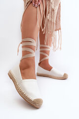 Lace-up Eco Leather Espadrilles White Ismanne 31854-21 цена и информация | Женские туфли | pigu.lt