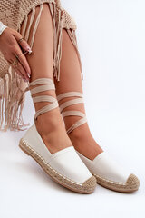 Lace-up Eco Leather Espadrilles White Ismanne 31854-21 цена и информация | Женские туфли | pigu.lt