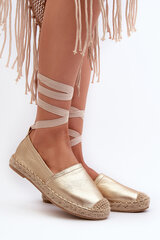 Tied Eco Leather Espadrilles in Gold Ismanne 31855-21 цена и информация | Женские туфли | pigu.lt