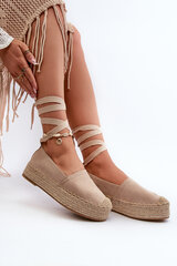 Moteriškos espadrilės ant platformos su pynimu Beige Tailesse 31859-21 kaina ir informacija | Bateliai moterims | pigu.lt