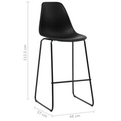 Baro kėdės iš plastiko, 4 vnt., juodos spalvos цена и информация | Стулья для кухни и столовой | pigu.lt