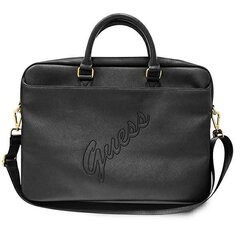 Guess Saffiano Script Black krepšys kompiuteriui, 15" (~38 cm) kaina ir informacija | Krepšiai, kuprinės, dėklai kompiuteriams | pigu.lt